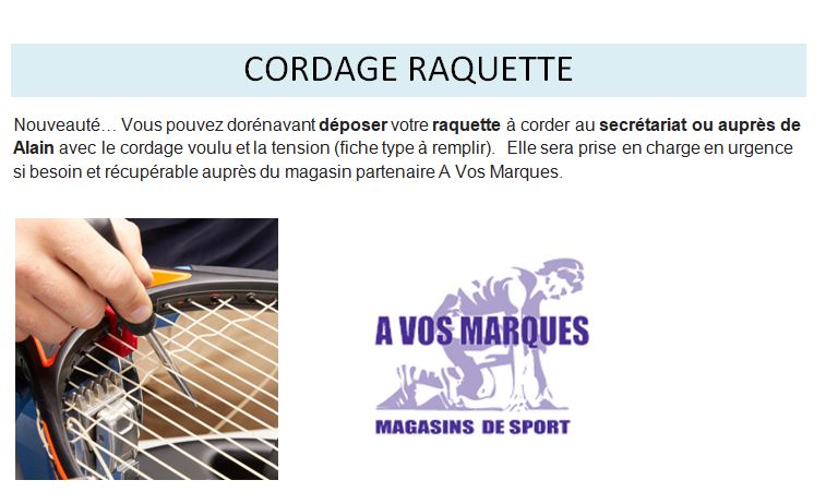 Cordage raquette – AS Sarreguemines Tennis